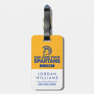 Étiquette À Bagage État Spartans de San Jose affligé