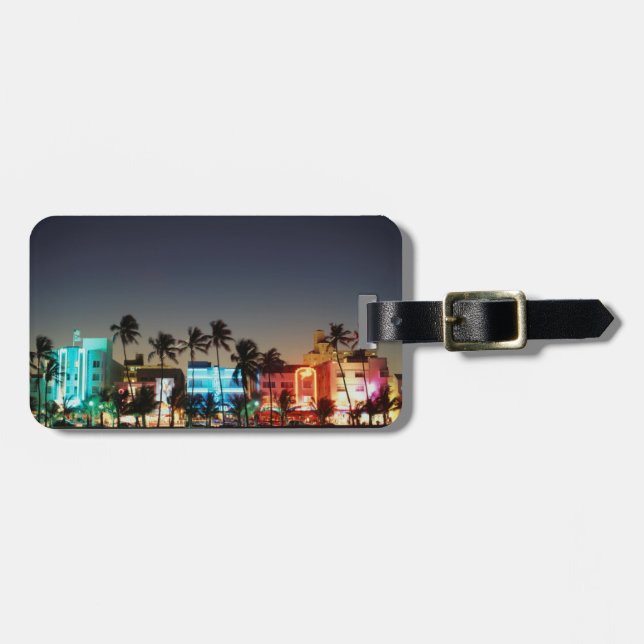 Étiquette À Bagage États-Unis, Floride, Miami Beach, Ocean Drive, Art (Devant horizontal)