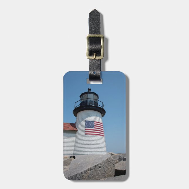 Étiquette À Bagage États-Unis, Massachusetts, Nantucket. Point Brant (Devant Vertical)