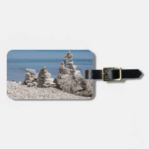 Étiquette À Bagage États-Unis, Michigan. Tours En Pierre Sur La Plage