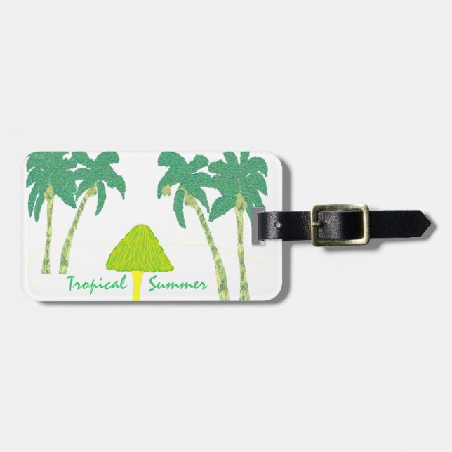 Étiquette À Bagage Été tropical (Devant horizontal)