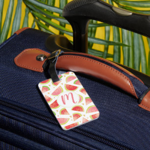 Étiquette À Bagage Eté Watermelon Slices & Gold Heart Motif
