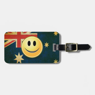 Étiquette À Bagage Étiquette australienne grunge de bagage de visage