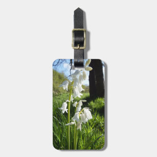 Étiquette À Bagage Étiquette blanche de bagage de jacinthes des bois