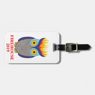 Étiquette À Bagage Étiquette bleue de bagage de hibou de FH