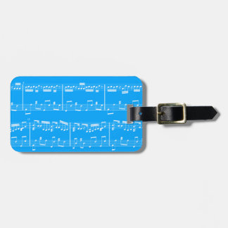 Étiquette À Bagage Étiquette bleue de bagage de musique de feuille
