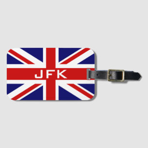 Étiquette À Bagage Étiquette britannique de bagage de monogramme de