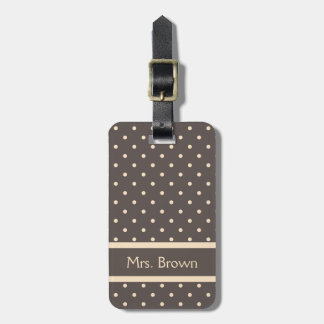 Étiquette À Bagage Étiquette Brown et crème élégante de bagage de