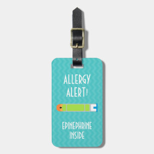 Étiquette À Bagage Étiquette d'alerte d'allergie d'adrénaline pour la
