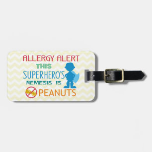 Étiquette À Bagage Étiquette d'alerte de super héros d'allergie