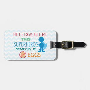 Étiquette À Bagage Étiquette d'alerte de super héros d'allergie