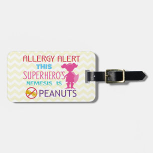 Étiquette À Bagage Étiquette d'alerte de super héros d'allergie