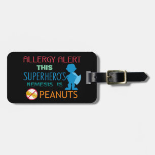 Étiquette À Bagage Étiquette d'alerte de super héros d'allergie