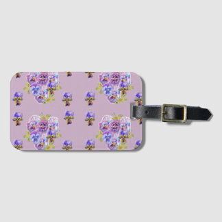 Étiquette À Bagage Étiquette de bagage à motif floral de pensée viole
