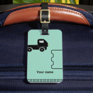 Étiquette À Bagage Étiquette de bagage avec étiquette de nom et illus