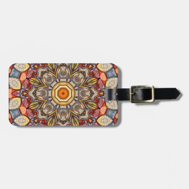 Étiquette À Bagage Étiquette de bagage avec le bracelet en cuir (Devant horizontal)