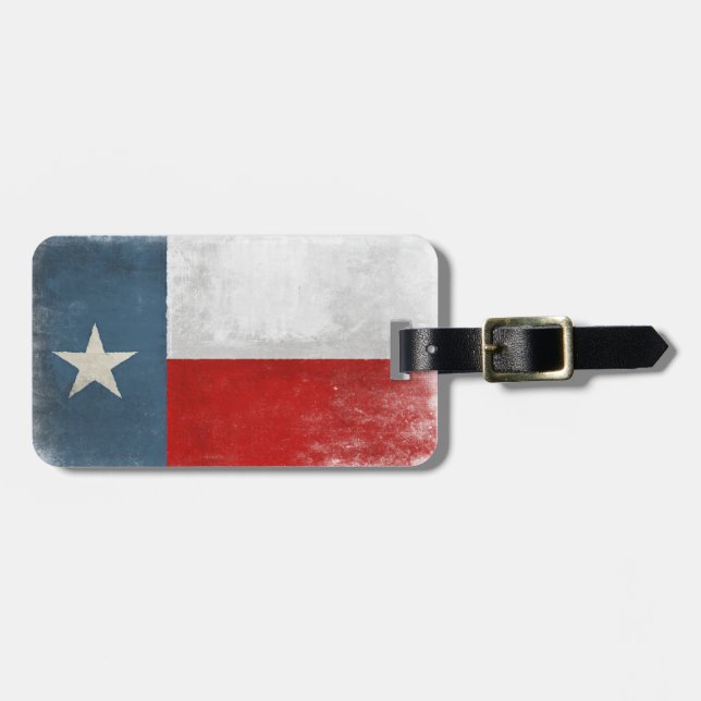 Étiquette À Bagage Étiquette de bagage avec le drapeau du Texas (Devant horizontal)
