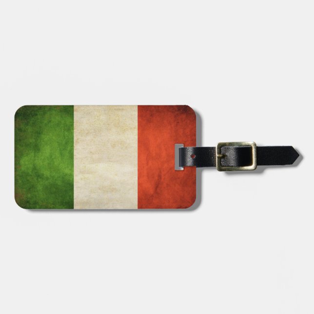 Étiquette À Bagage Étiquette de bagage avec le drapeau sale d'Italie (Devant horizontal)