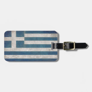 Étiquette À Bagage Étiquette de bagage avec le drapeau vintage sale