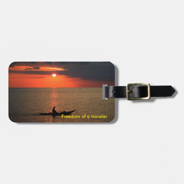 Étiquette À Bagage Étiquette de bagage avec l'image de coucher du (Devant horizontal)