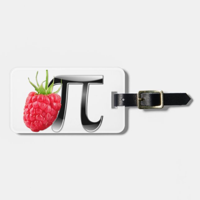 Étiquette À Bagage Étiquette de bagage avec une framboise, pi (Devant horizontal)