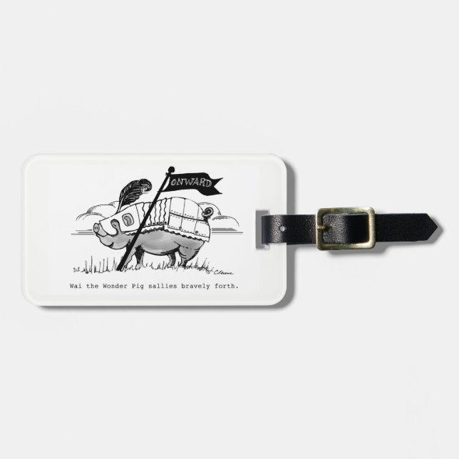 Étiquette À Bagage Étiquette de bagage avec Wai. (Devant horizontal)