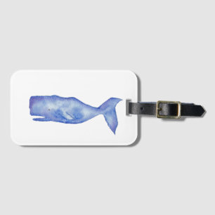 Étiquette À Bagage Étiquette de bagage baleine aquarelle