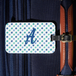 Étiquette À Bagage Étiquette de bagage blanche avec couleurs d'océan 