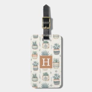 Étiquette À Bagage Étiquette de bagage Boho Succulents et Cactus