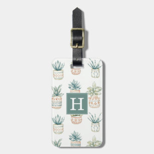 Étiquette À Bagage Étiquette de bagage Boho Succulents et Cactus