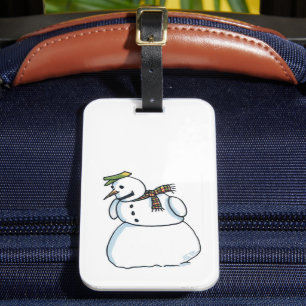 Étiquette À Bagage Étiquette de bagage bonhomme de neige