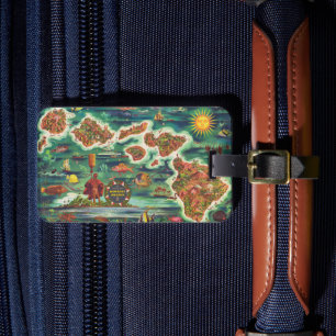 Étiquette À Bagage Étiquette de bagage carte d'Hawaï 1950 Dole Joseph