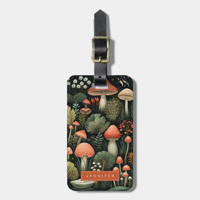 Étiquette À Bagage Étiquette de bagage champignon (Devant Vertical)