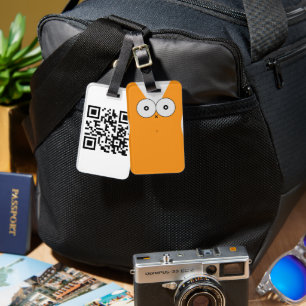 Étiquette À Bagage Étiquette de bagage Chat Surpris code QR