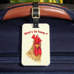Étiquette À Bagage Étiquette de bagage Coq drôle Cadeau Texte personn