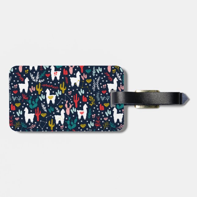 Étiquette À Bagage Étiquette de bagage d'alpaga (Dos horizontal)