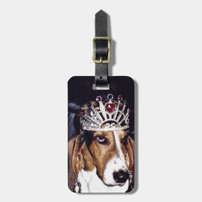 Étiquette À Bagage Étiquette de bagage de Basset Hound (Devant Vertical)