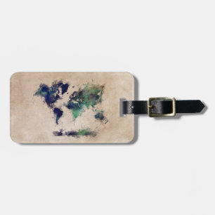 Étiquette À Bagage étiquette de bagage de carte du monde