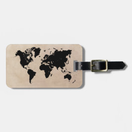 Étiquette À Bagage étiquette de bagage de carte du monde