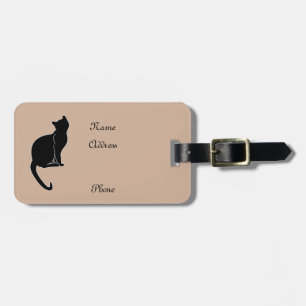Étiquette À Bagage Étiquette de bagage de chat noir
