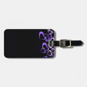 Étiquette À Bagage Étiquette de bagage de coeurs pourpres