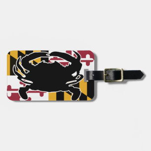 Étiquette À Bagage Étiquette de bagage de drapeau/crabe du Maryland