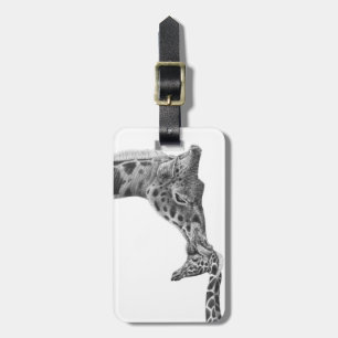 Étiquette À Bagage Étiquette de bagage de girafe et de veau