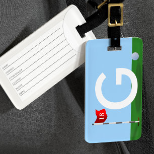 Étiquette À Bagage Étiquette de bagage de golfeur avec monogramme de