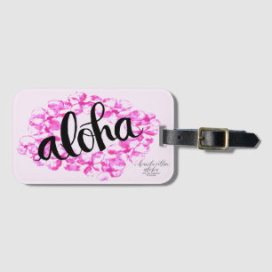 Étiquette À Bagage Étiquette de bagage de Lei de Plumeria Aloha