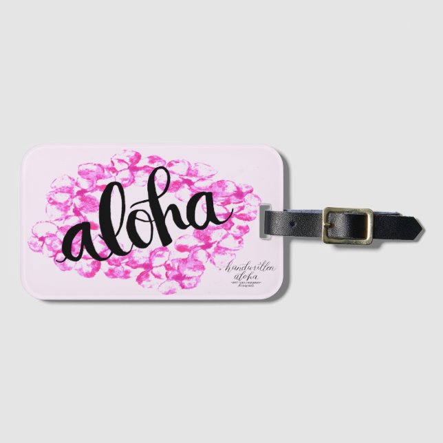 Étiquette À Bagage Étiquette de bagage de Lei de Plumeria Aloha (Devant Horizontal)