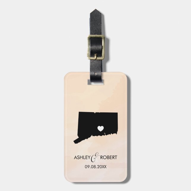 Étiquette À Bagage Étiquette de bagage de mariage de carte du (Devant Vertical)