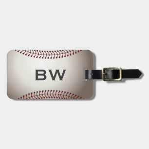 Étiquette À Bagage Étiquette de bagage de monogramme de base-ball