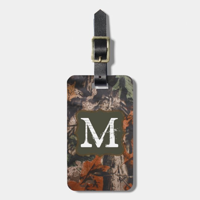 Étiquette À Bagage Étiquette de bagage de monogramme de Camoufla de (Devant Vertical)