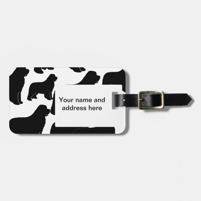 Étiquette À Bagage Étiquette de bagage de Newfies (Devant horizontal)